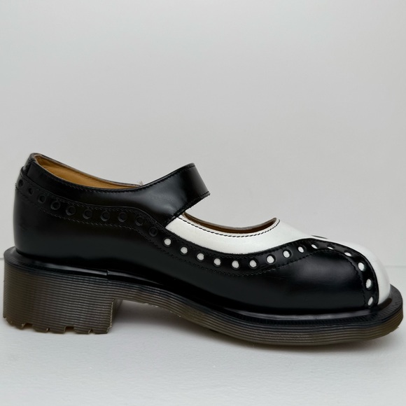 Vintage Dr. Martens England 8307 Black White Wingtip Heel Mary Janes Shoes UK 4 - Picture 4 of 16